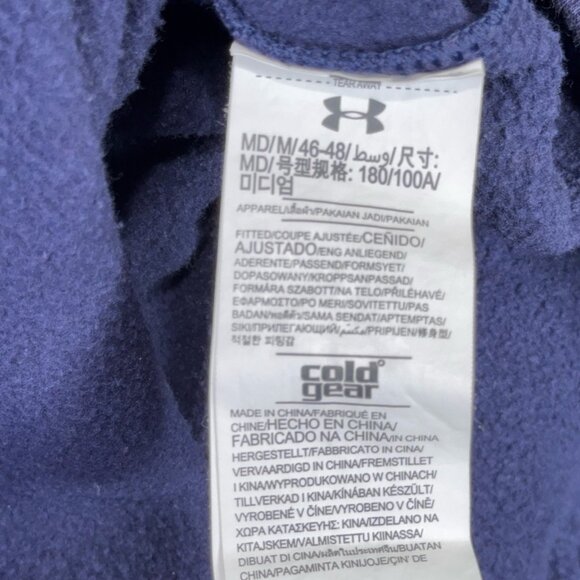 Under Armour Rival Hoodie Mens Medium M Blue Fitted Pullover Sweatshirt - Picture 11 of 11
